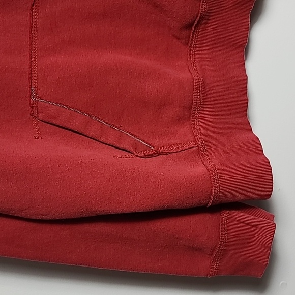 J. AMERICA Vintage Hooded Red Sweatshirt with White And Grey Stripes Size Med - Picture 3 of 16